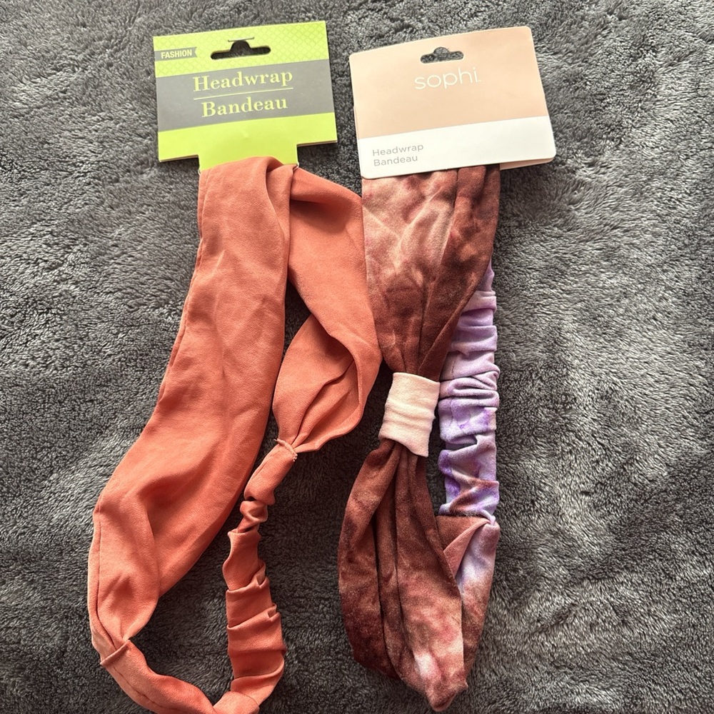 Women's Headwrap Set - Orange and Purple